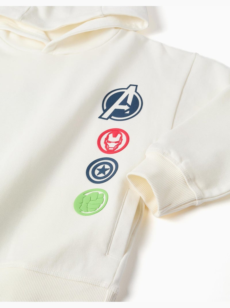 Sudadera perchada con capucha y estampados avengers Blanco - Kiabi
