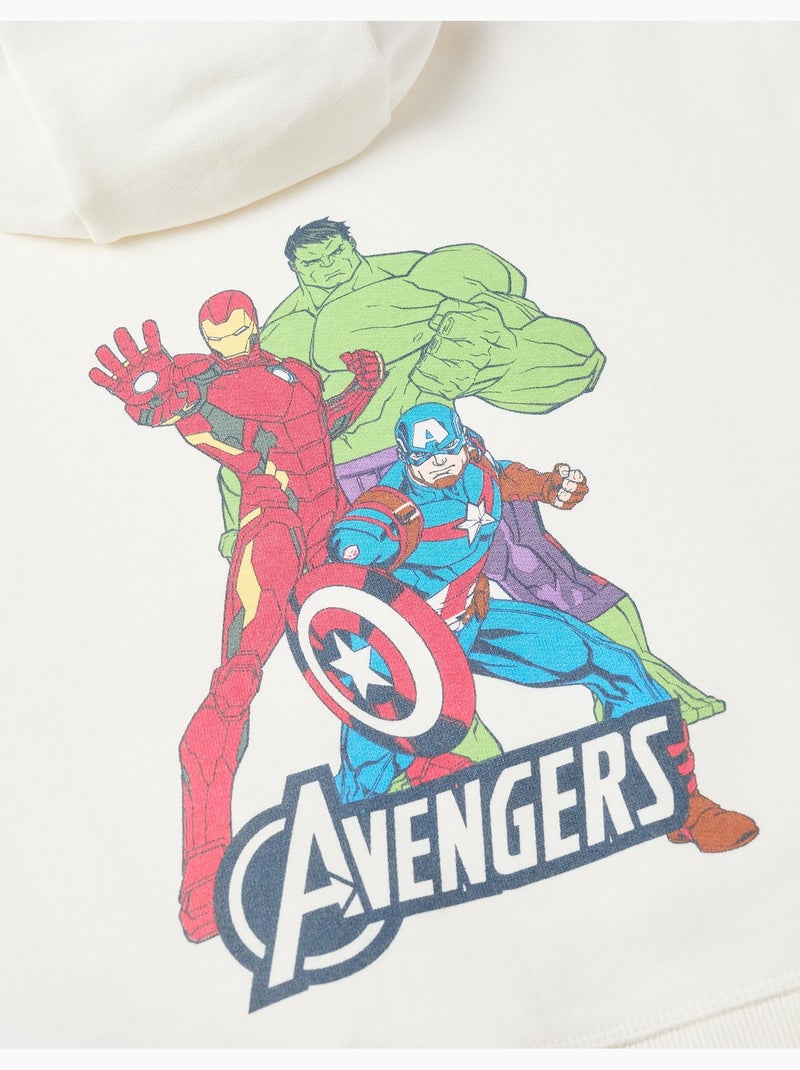 Sudadera perchada con capucha y estampados avengers Blanco - Kiabi