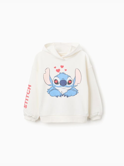 Sudadera perchada con capucha y estampados de stitch - Kiabi