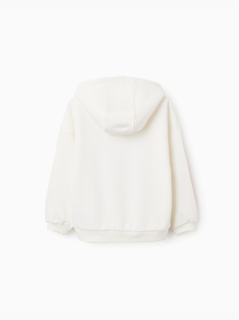 Sudadera perchada con capucha y estampados de stitch Blanco - Kiabi