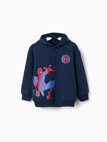 Sudadera perchada con capucha y estampados Spider-Man