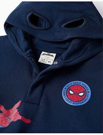 Sudadera perchada con capucha y estampados Spider-Man