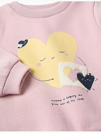 Sudadera perchada con flores y corazones