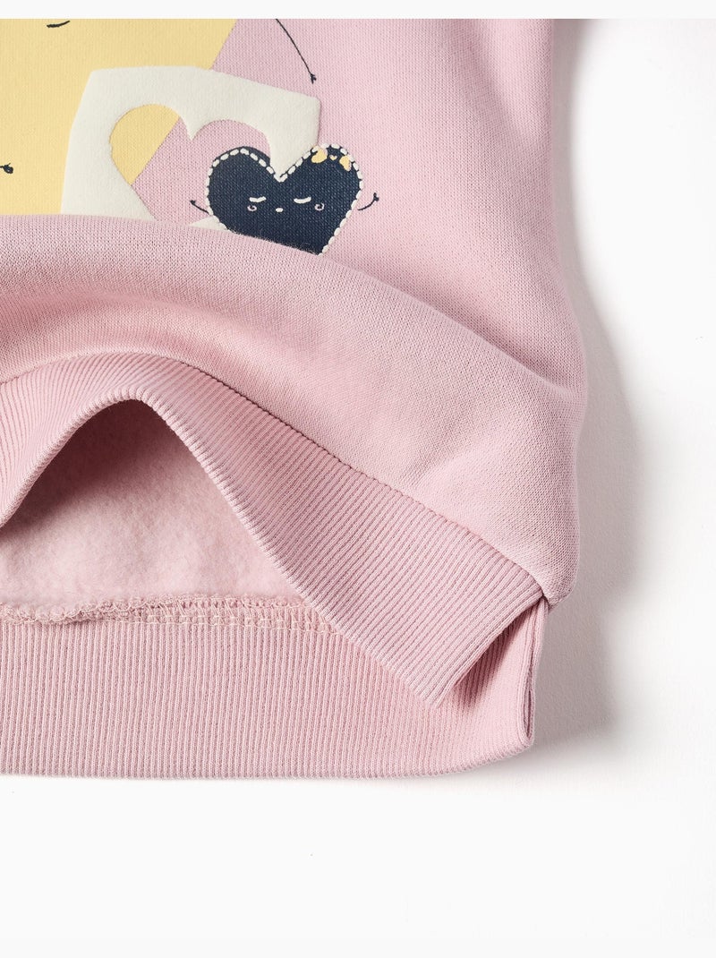 Sudadera perchada con corazones estampados Malva lila - Kiabi