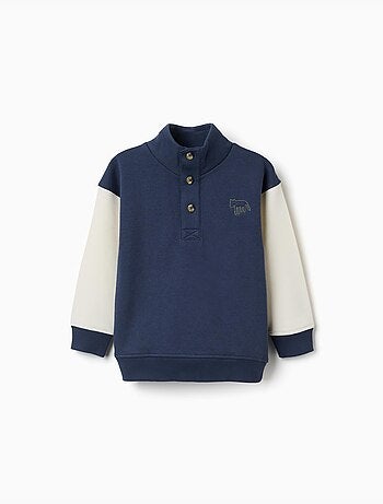 Sudadera perchada con cuello simulado y bordado