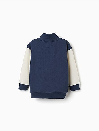 Sudadera perchada con cuello simulado y bordado
