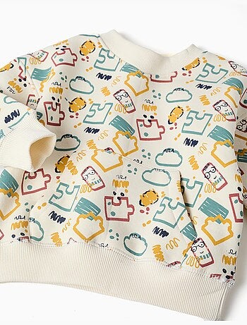 Sudadera perchada con estampado colorido