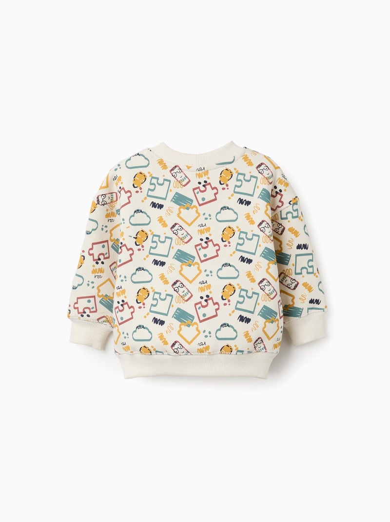 Sudadera perchada con estampado colorido Blanco - Kiabi