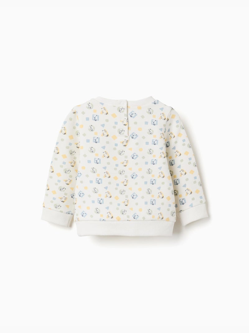 Sudadera perchada con estampado colorido Blanco - Kiabi