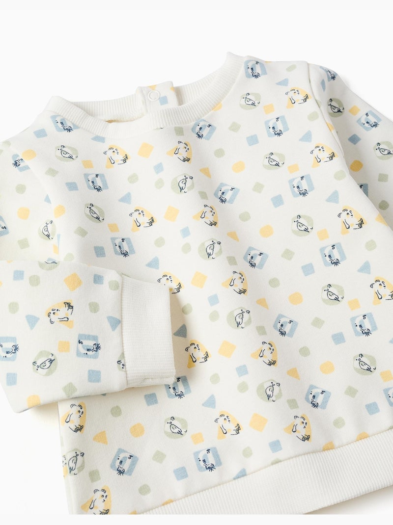Sudadera perchada con estampado colorido Blanco - Kiabi