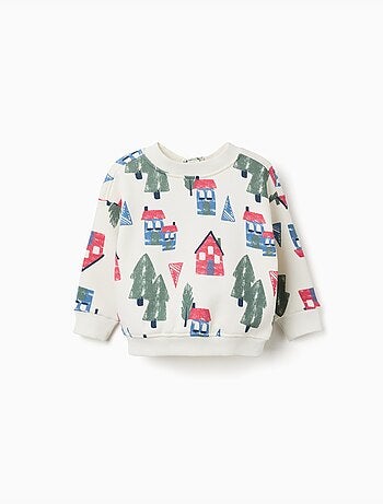 Sudadera perchada con estampado de casitas