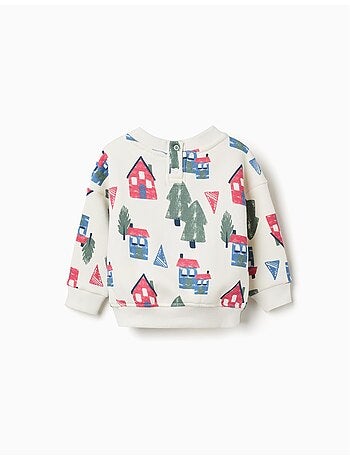 Sudadera perchada con estampado de casitas