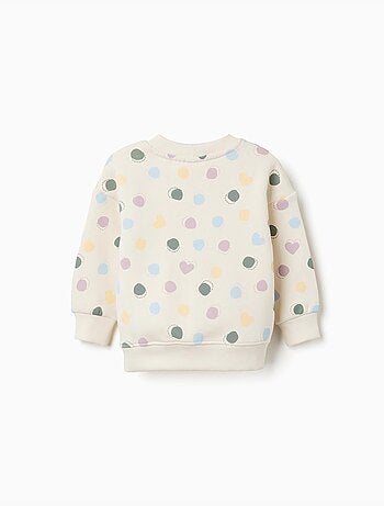 Sudadera perchada con estampado de corazones y lunares