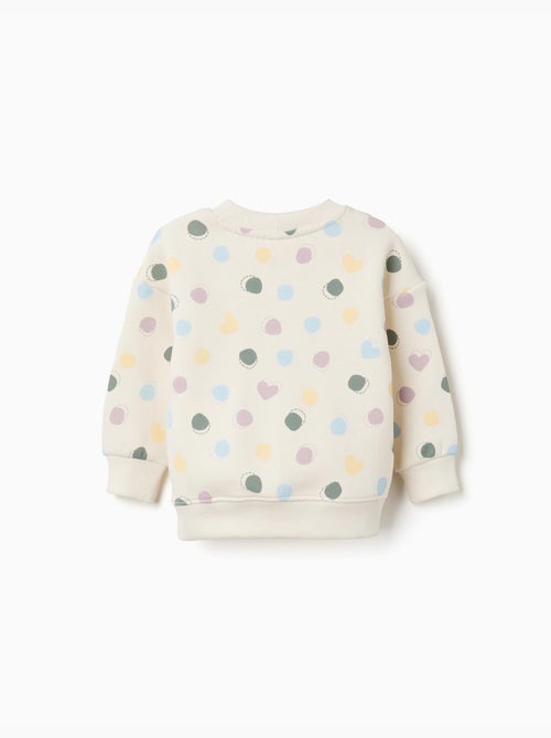 Sudadera perchada con estampado de corazones y lunares - Kiabi Sudadera perchada con estampado de corazones y lunares - Kiabi