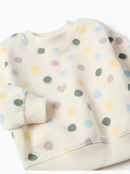 Sudadera perchada con estampado de corazones y lunares - Kiabi Sudadera perchada con estampado de corazones y lunares - Kiabi