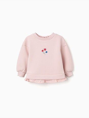 Sudadera perchada con estampado de flores