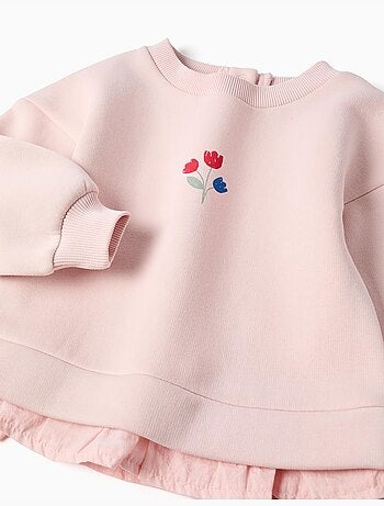 Sudadera perchada con estampado de flores