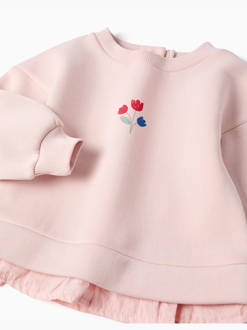 Sudadera perchada con estampado de flores Rosa - Kiabi