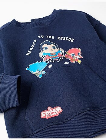 Sudadera perchada con estampado de super friends