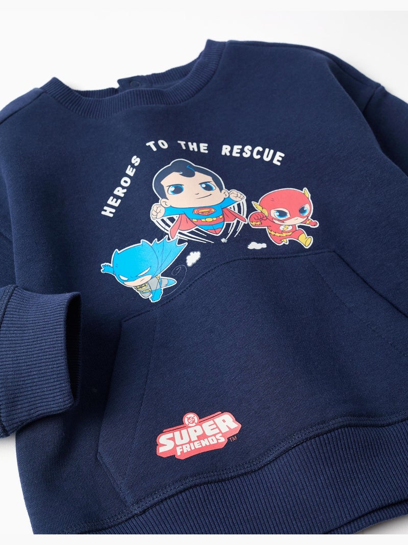 Sudadera perchada con estampado de super friends Azul oscuro - Kiabi