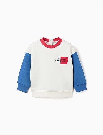 Sudadera perchada con estampado en el pecho
