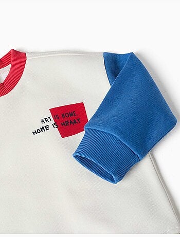 Sudadera perchada con estampado en el pecho