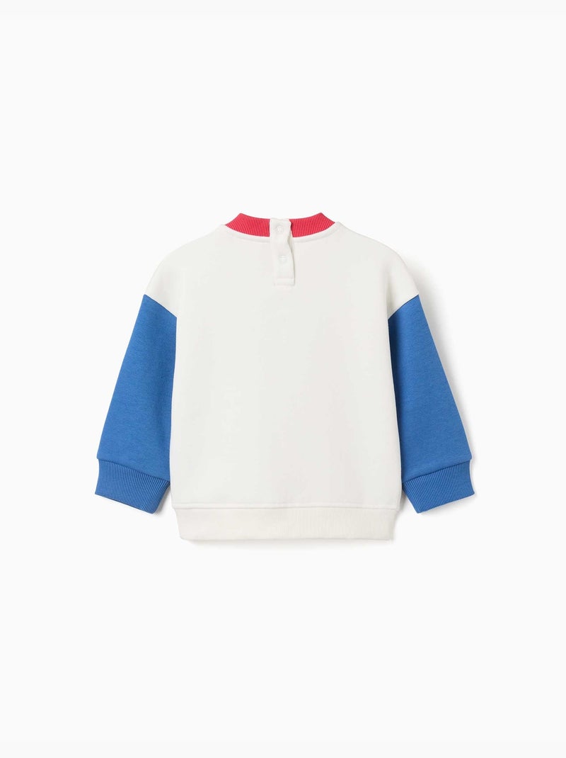 Sudadera perchada con estampado en el pecho Blanco - Kiabi