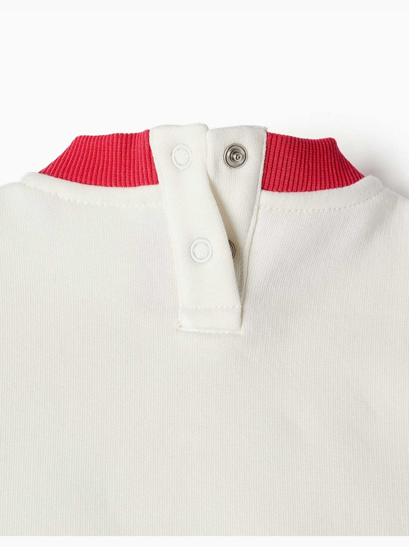 Sudadera perchada con estampado en el pecho Blanco - Kiabi