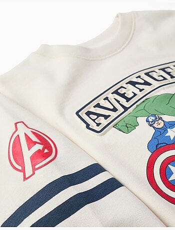 Sudadera perchada con estampado en relieve Avengers