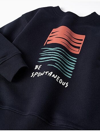 Sudadera perchada con estampado en relieve
