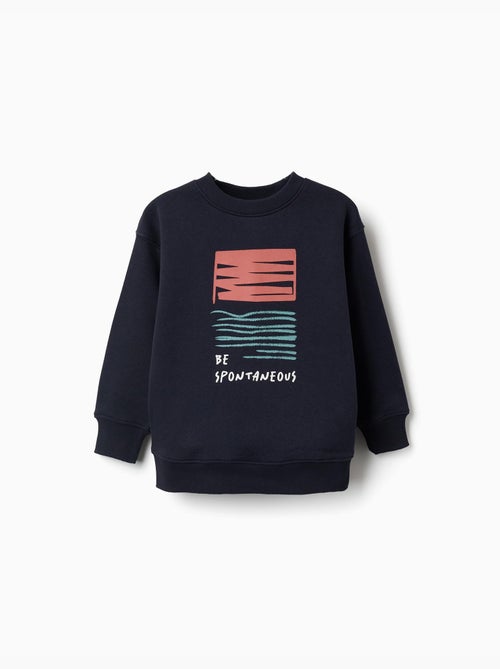 Sudadera perchada con estampado en relieve - Kiabi