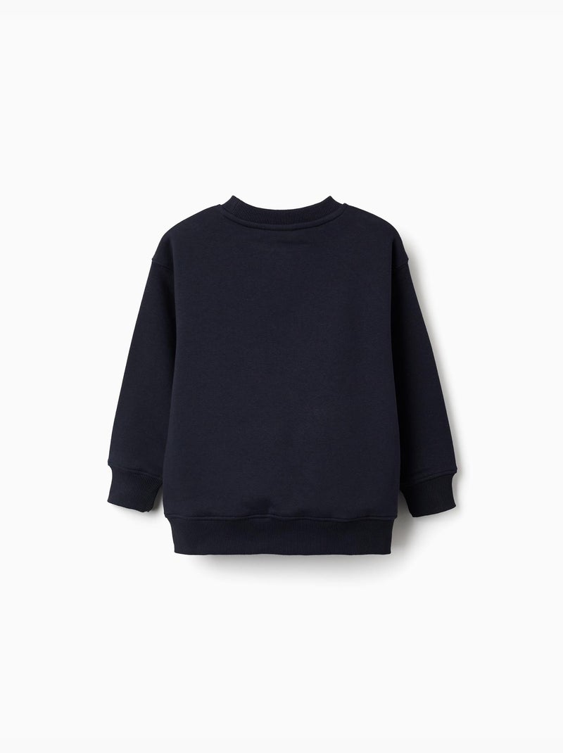 Sudadera perchada con estampado en relieve Azul oscuro - Kiabi