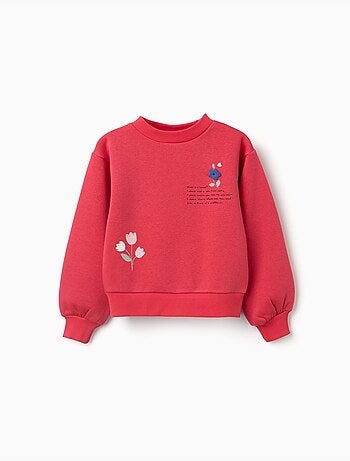 Sudadera perchada con estampado en relieve de flores