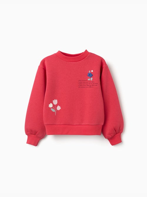 Sudadera perchada con estampado en relieve de flores - Kiabi