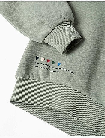 Sudadera perchada con estampado en relieve de flores