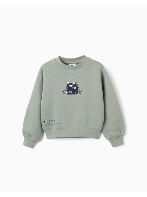 Sudadera perchada con estampado en relieve de flores - Kiabi