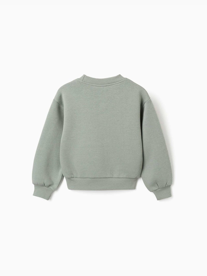 Sudadera perchada con estampado en relieve de flores Verde - Kiabi