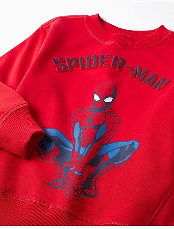 Sudadera perchada con estampado en relieve de Spider-Man