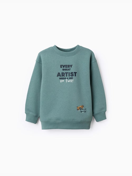 Sudadera perchada con estampado en relieve - Kiabi