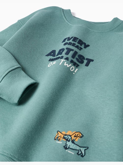 Sudadera perchada con estampado en relieve - Kiabi