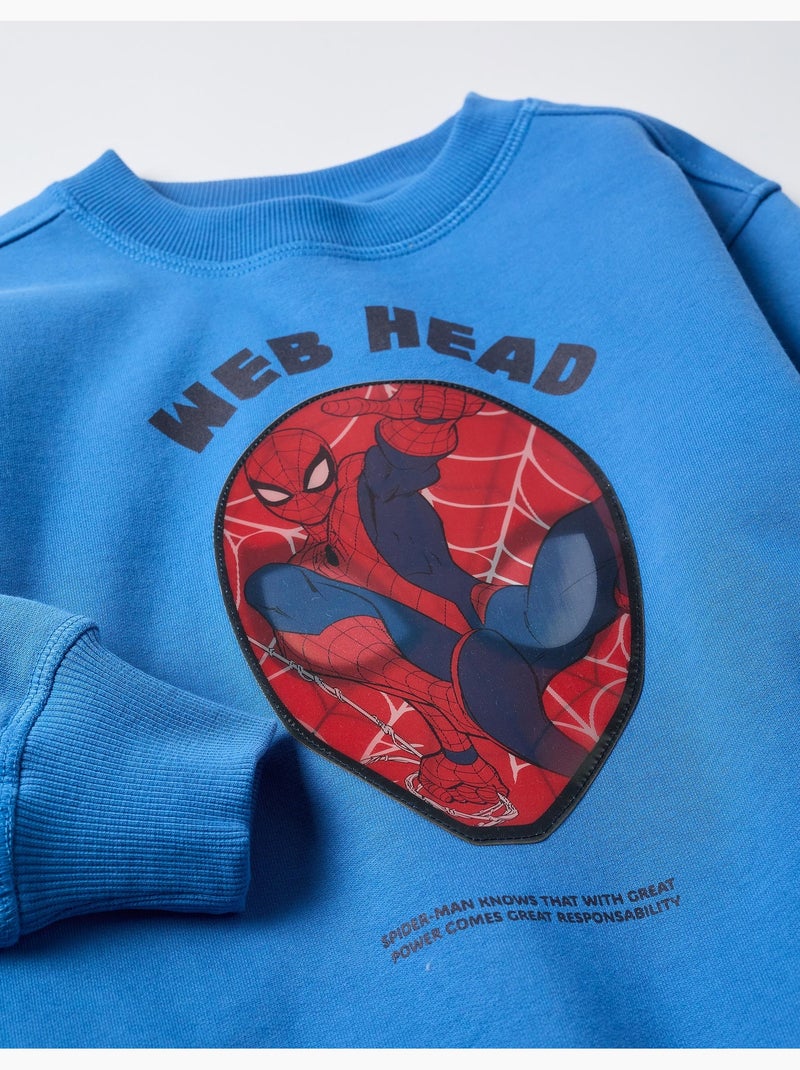 Sudadera perchada con estampado lenticular de Spider-Man Azul Azul - Kiabi