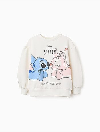 Sudadera perchada con estampado stitch y angel