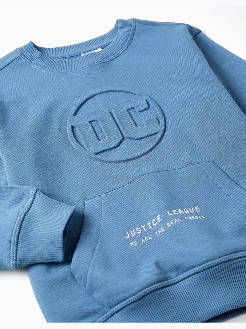 Sudadera perchada con estampados de la Liga de la Justicia Azul Azul - Kiabi