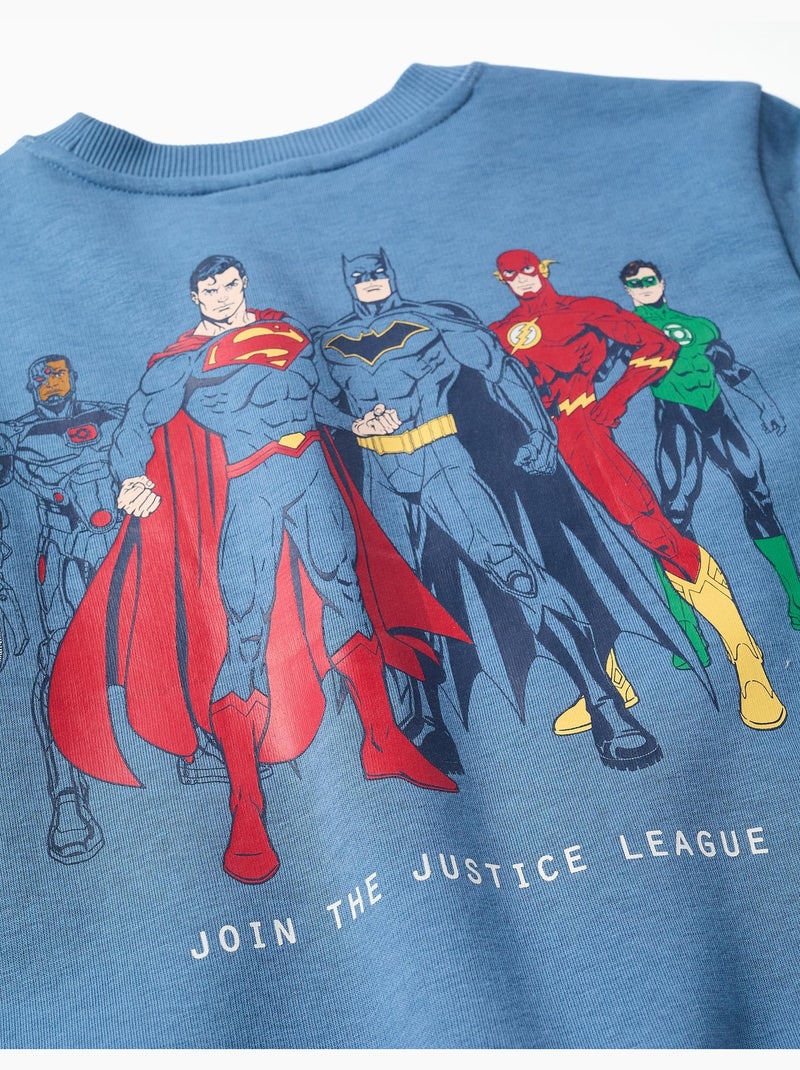 Sudadera perchada con estampados de la Liga de la Justicia Azul Azul - Kiabi
