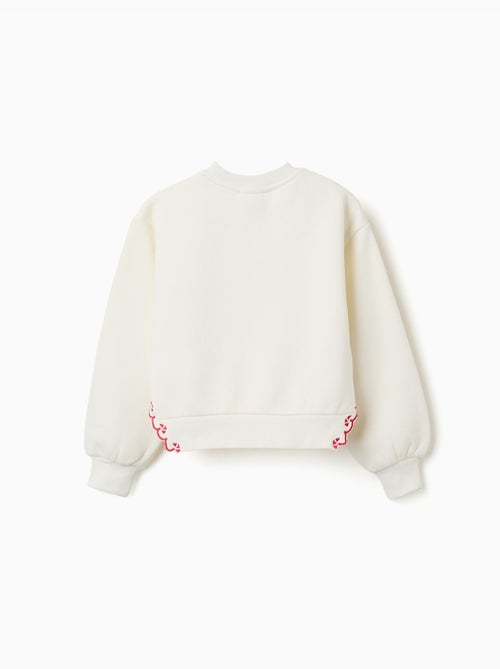 Sudadera perchada con flor bordada - Kiabi