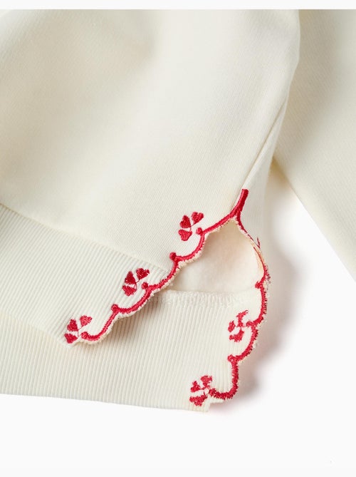 Sudadera perchada con flor bordada - Kiabi