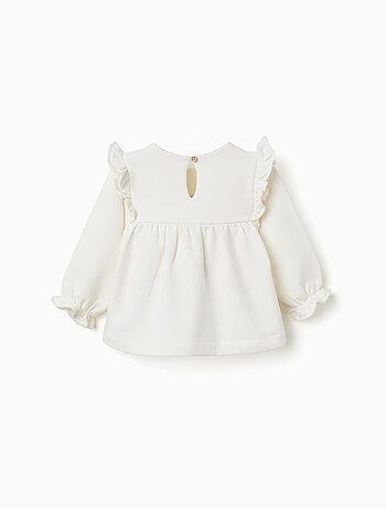 Sudadera perchada con flores en relieve