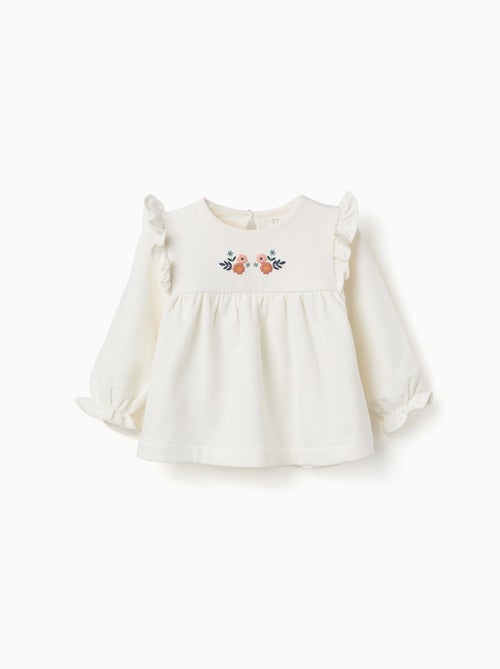 Sudadera perchada con flores en relieve - Kiabi