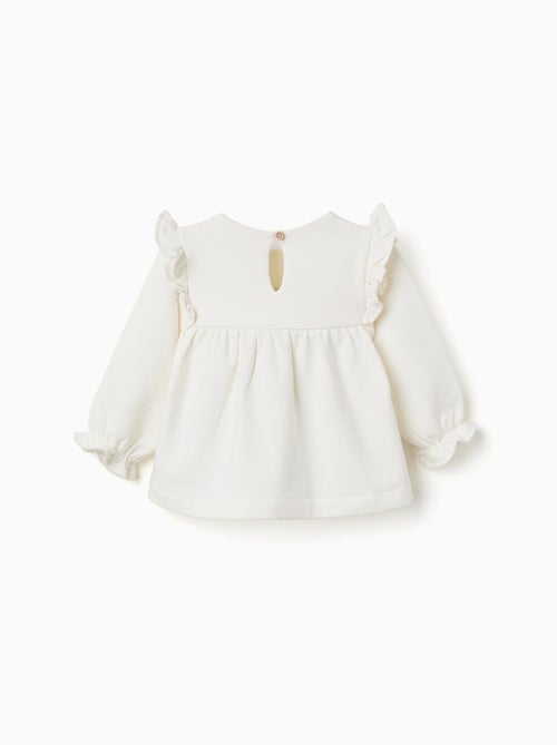 Sudadera perchada con flores en relieve - Kiabi