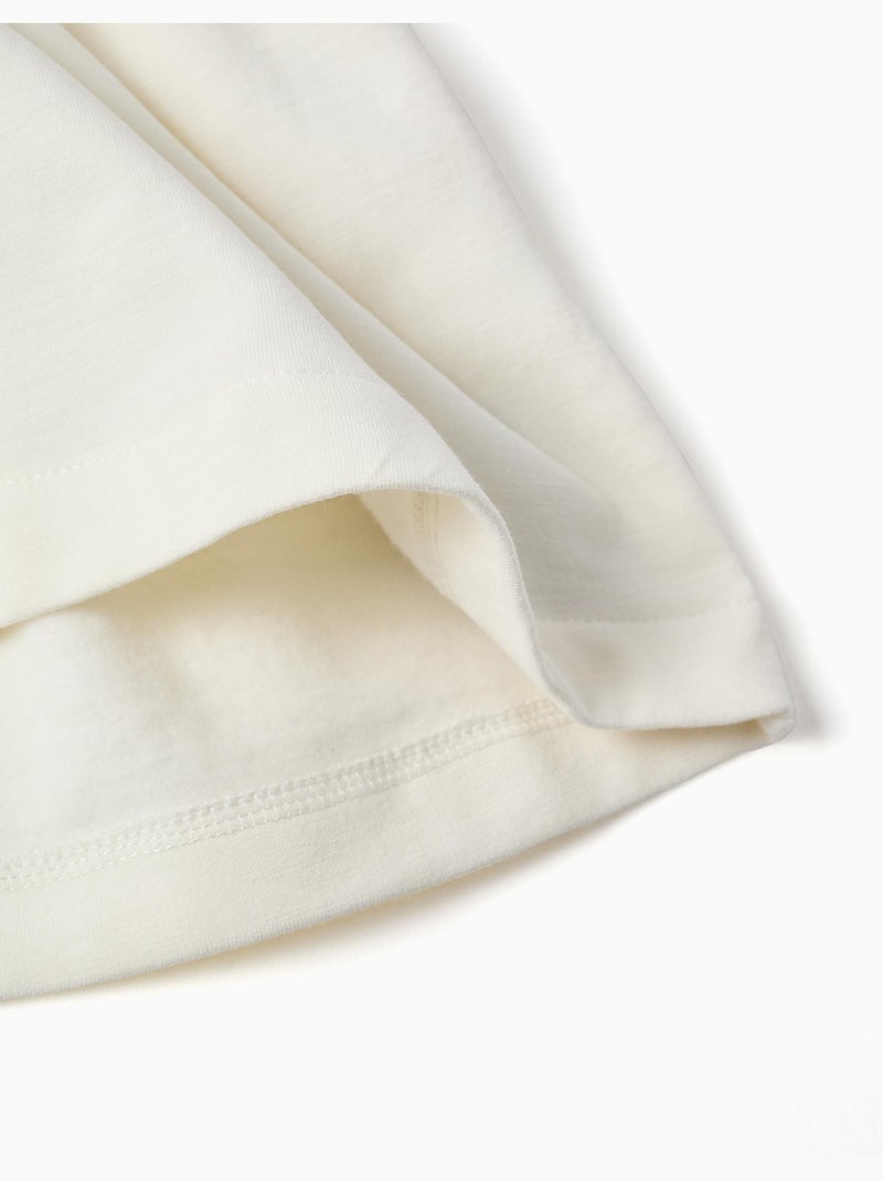 Sudadera perchada con flores en relieve Blanco - Kiabi